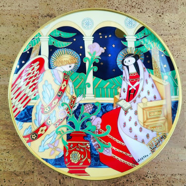 The Franklin Mint House of Faberge Collectors Plate | The Annunciation | Marsten Mandrajji |  24K Gold Rim 1991 