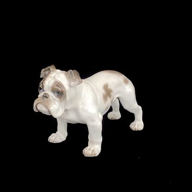 Vintage ROSENTHAL Porcelain Germany Handgemalt English Bulldog Dog Figurine Sculpture 
