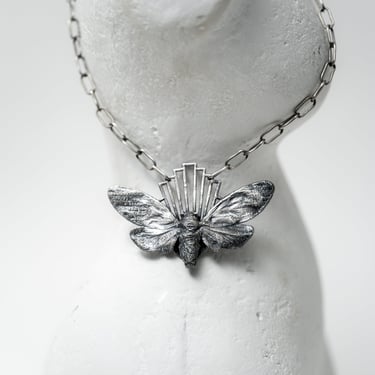 Sterling Silver Plated Copper Cicada Necklace