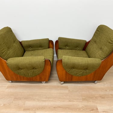 Mid Century Saddleback Lounge Chairs by G Plan 