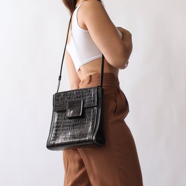 Vintage Structured Embossed Leather Bag