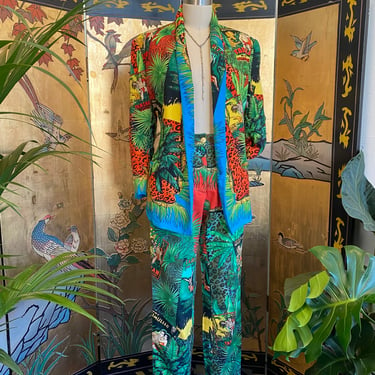 90’s Gianni Versace Tarzan Print Suit
