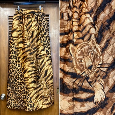 Vintage 1960’s Animal Print Maxi Quilted Mod Skirt, 60’s Skirt, 60’s Tiger Print, 60’s Leopard Print, 60’s Mod Style, Vintage Clothing 