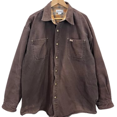 Carhartt Faded Brown Flannel Lined Shirt Jacket XL