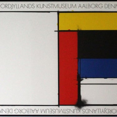 Per Arnoldi Nordjyllands Kunstmuseum Aalborg Denmark Vintage Exhibition Poster 1981 Framed 