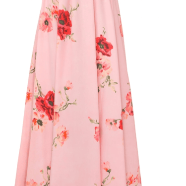 Lightburst Puff Midi Dress-Red Floral