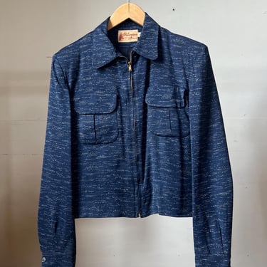 Vintage 1950s BUCK SKEIN Rayon Gabardine Ricky Jacket