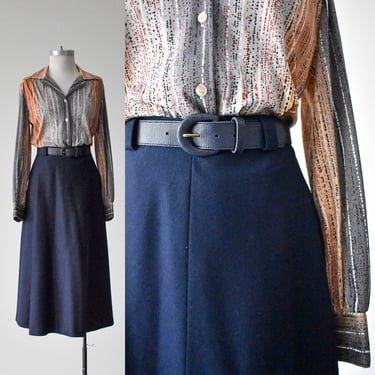 Vintage Navy Blue Pendleton Wool Skirt 