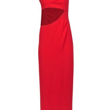 BCBG Max Azaria - Red Sleeveless Maxi Gown w/ Cut Out Details Sz 6