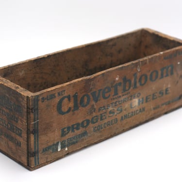 vintage cloverbloom wood cheese box 
