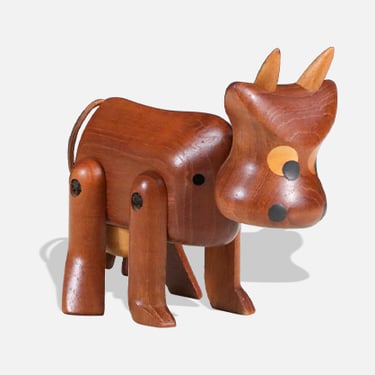 Danish Modern Teak Cow Figurine Sculpture by Sveistrup