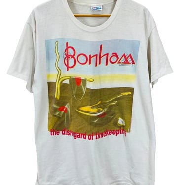 Vintage 1989 Bonham Disregard of Timekeeping Concert Tour T-Shirt XL Dali Art