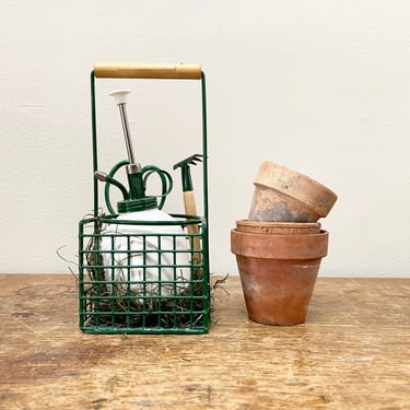 Vintage Gardening Set | Houseplant Gardening Tools | Herb Garden | Plant Mister | Small Rake | Plant Scissors Garden Shears | Plant Caddy 