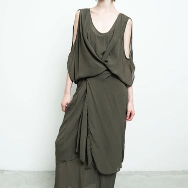 Drew Moss Georgette Wrap Dress