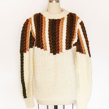 1970s Sweater Chunky Knit Crewneck S 