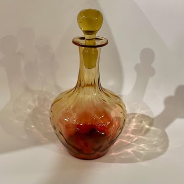Victorian Reverse Amberina Glass Bottle 