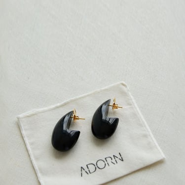 ADORN Big Drop Earrings - Black