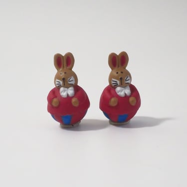 Retro Miniature Rolly Polly Bunnies, Dollhouse Easter, Kitsch Mini Bunny Rabbits 