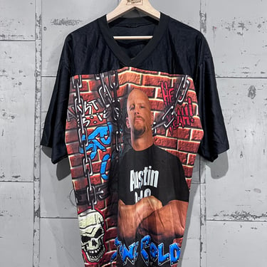 90s, Large WWF stone cold Steve Austin full print football jersey 