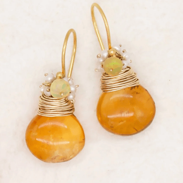River Song | Polished Citrine Fringed Earrings