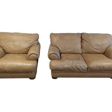 Beige Loveseat & Chair Set