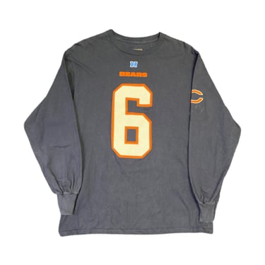 (L) Navy Chicago Bears Jay Cutler #6 Long Sleeve T-Shirt 040822 JF