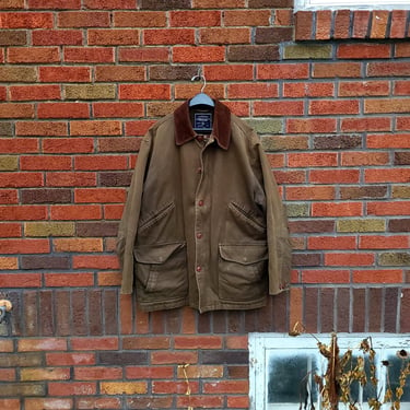 Vintage 1990's / Early 2000's American Eagle Drab Olive Insulated Chore Coat / M Jacket 