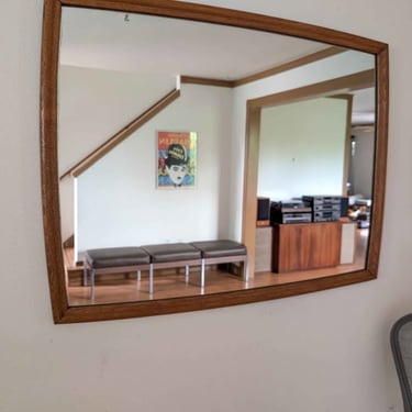 Mid Century Modern Emphasis Collection Walnut Framed Mirror by Broyhill