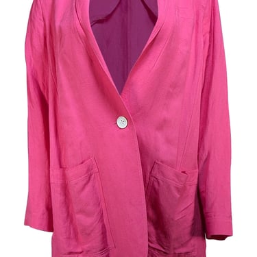 Solid & Striped - Fuchsia Linen Blend Single Button Blazer Sz S