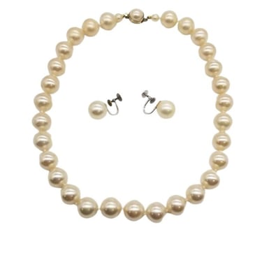 Marvella Faux Pearl Necklace and Earrings Set 