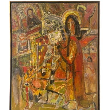20th Century Oil on Canvas “St. George” by Evgenii Tsarev