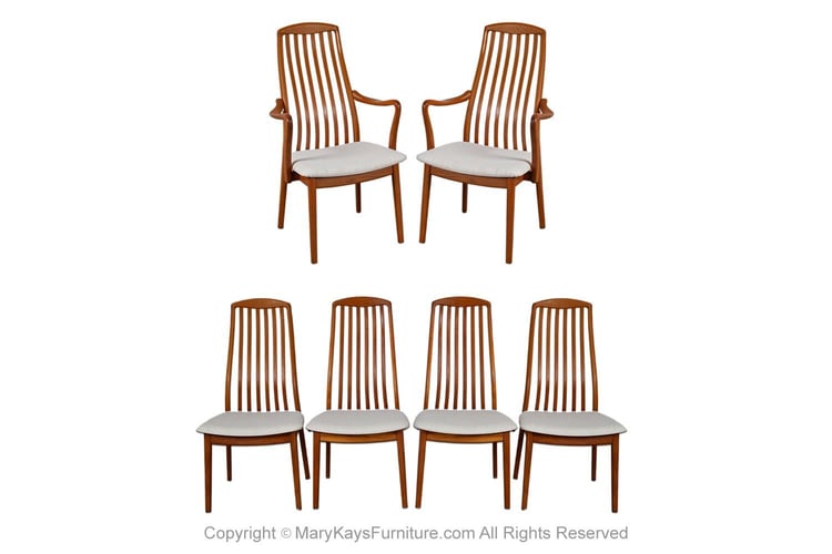 Danish Teak Mid-Century Dining Chairs Set of 6 