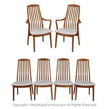 Danish Teak Mid-Century Dining Chairs Set of 6 