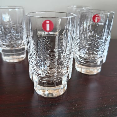 Iittala Shot Glasses | Kuusi Spruce Design | Set of 4 | Made in Finland 