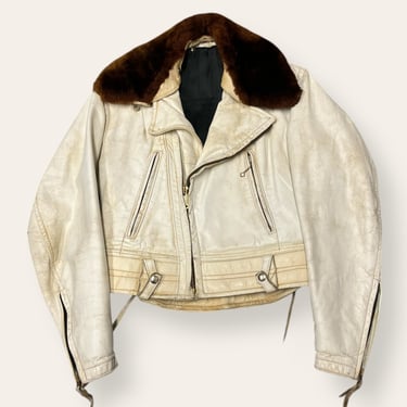 Vintage 1950’s White Horsehide Leather Jacket