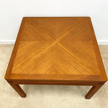 Danish modern teak square coffee table end side table mid century 