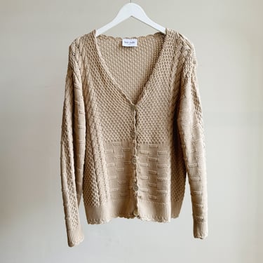 Oat Chunky Cotton Knit Cardigan