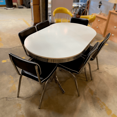 1950s Style Reproduction Chrome Dining Set