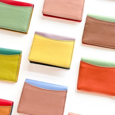 Handmade Multicolored Recycled Leather Card Holder