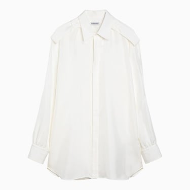 Burberry White Silk Grain-Coloured Shirt Women