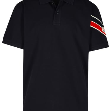 Moncler Navy Cotton Polo Shirt Man