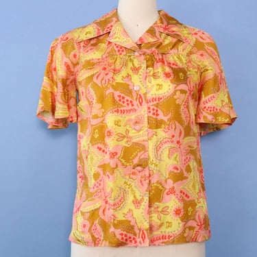 Sunset Silk Paisley Buttondown S/M