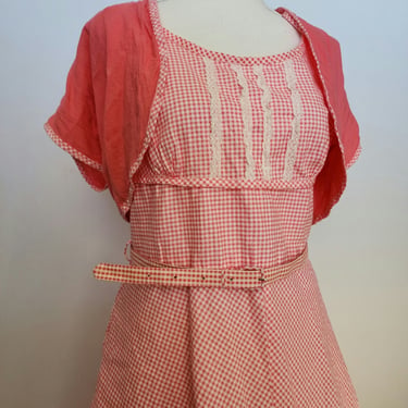 1950's Paintset Fashions Pink and White Valentine's Day dress Set Volup 