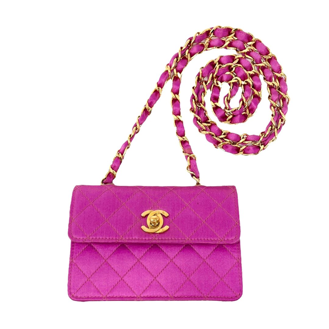 Chanel Pink Mini Satin Flap Bag | Treasures of NYC | New York, NY