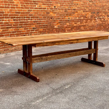 Made to Order Reclaimed Wood Farmhouse Trestle Harvest Dining Table 