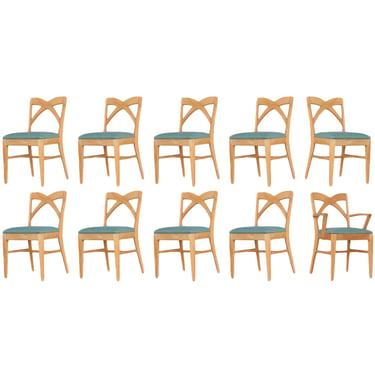 Paul Frankl Dining Chairs for Brown Saltman - Set of 10 