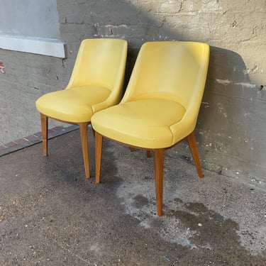 Pair of MCM Style Vinyl Side Chairs