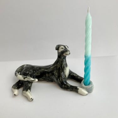 Ceramic Greyhound Candle Holder | Handmade One-of-a-kind Birthday Cake Toppers | Handmade Lemur For Celebrations | Otter Candlestick Holder 