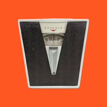 Vintage Detecto Scale Retro 1960s Mid Century Modern + Metal + White and Black + Numbered Dial + MCM Bathroom Decor + Weight Management 
