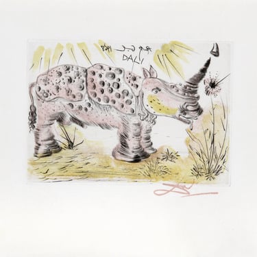 Salvador Dalí (After), Rhinoceros, Restrike Etching 